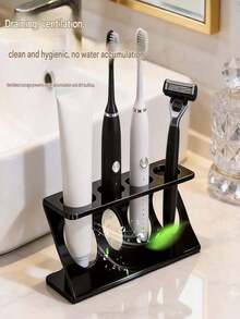 1pc Z-Shaped Toothbrush & Toothpaste Holder, Suitable For Bathroom/Kitchen And Bedroom, Multi-Functional Storage Rack Razor Holder Desktop Organizer Accessory, Bathroom Decor Accessory, Multi-Functional Storage Rack, Kitchen Storage Organizer, Home Decor - Multicolor - View 6