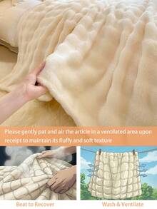 1pc Solid Color Blanket, Sofa Throw, Comfortable & Warm, Soft & Delicate Texture, Minimalist Fashion Design, Suitable For Sofa, Bedroom, Living Room And More, All Season Use, Machine Washable - White - View 4