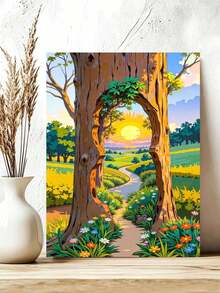 DIY Magical Tree Portal Scenic Landscape (Frameless Or Framed 8x12 / 16x20 Inches) Paint By Numbers Kit(Acrylic) Arts & Crafts For Adult Beginners, Relaxing Home Wall Decor, And Creative Holiday Gifts - Sets - View 4