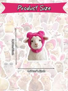 54pcs Cute Pink Pet Stickers, Waterproof Vinyl Stickers, Suitable For Water Bottles, Laptops, Phones, Suitcases, Guitars - Multicolor - View 2