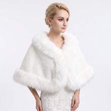 Women's Faux Fur Shawl, Suitable For Evening Gown, Faux Fur Short Cape Scarf, Suitable For Wedding_Party_Performance - Multicolor - View 7