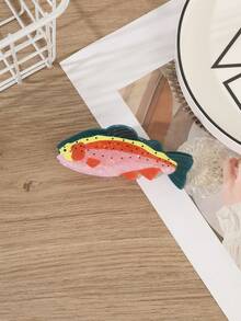 1pc Creative Colorful Trout Shaped Hair Claw Clip For Women, Fun Cartoon Animal Hair Claw, Niche Unique Personalized Back Head Bun Hair Clip, Quirky Distinctive Decorative Hair Accessory, Secure Grip, Versatile - Multicolor - View 4