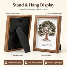 1PC Natural Crystal Gravel Tree Of Life Seven Chakra Zodiac Photo Frame, Healing Energy Gemstone Desktop Ornament, Home Tabletop Decoration, Ideal Gift - 12 Zodiac Sign Tree Of Life Photo Frame - View 8