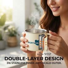 316 Stainless Steel Mug With Lid And Handle, Colorblock Water Cup, Milk Coffee Cup, Dustproof, Anti-Scald, Lightweight Portable, Detachable, Easy Clean, Dishwasher Washable, For Student School Office - Multicolor - View 6
