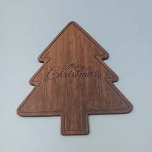 1pc Christmas Reindeer Antler Wooden Decorative Tray Cutting Board Party Supplies - A - View 8