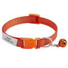 1pc Customized Reflective Pet Collar With Bell Adjustable Customizable Pet ID And Contact Information Suitable For Cats And Small Dogs Pet Accessories Decoration Gift For Pets - Multicolor - View 7