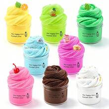 1/2/4/8pcs Cloud Slime Set, Colorful Fluffy Slime Kit With Multiple Colors And Accessories, Soft Stretchable Non-Sticky Texture, Mess-Free DIY Sensory Play Toy, Creative Educational Activity Gift, Suitable For Ages 3+ - Multicolor - View 7