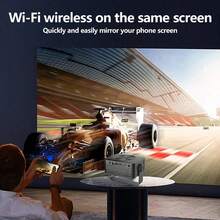 便攜式 WiFi 投影機,支援 1080P 的迷你電影投影機,具備無線螢幕鏡像功能,相容 iOS、Android 和 Windows,適合辦公室簡報、電影、旅行、智慧型手機和筆記本電腦的緊湊型家用劇院投影機 - 純黑色 - 查看 7