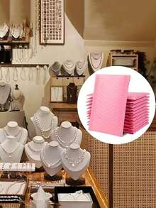 1/5/10/25/30/50pcs Pink Bubble Mailers, 4x8 Inch Inflatable Polyethylene Bubble Envelopes, Opaque Self-Sealing Waterproof Boutique Shipping Bags, Suitable For Jewelry, Cosmetics And Small Business Shipping, Packaging Bags, Inflatable Envelopes, Mailing Envelopes, Shipping Supplies - Multi-color - View 4