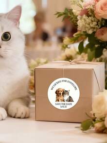 12/24/36/48/60Pcs Custom Photo Envelope Seal Stickers, Personalized Round Customized Your Pet Photo Text Labels, Customized Your Own Picture Sticker Labels For Wedding Invite, Party Favor, Gift Packaging, Wedding Party Invitation Sealing Decals - Multicolor 4 - View 7