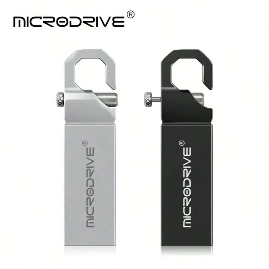 USB Flash Drive Microdrive Carabiner bằng kim loại 2.0, ổ cứng di động dạng móc khóa, chống thất lạc, dùng lưu trữ tệp cho laptop và PC - Xem 1