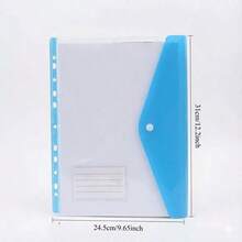 6pcs A4 File Bags, 11-Hole Loose Leaf Binder Pockets With Snap, Thickened PP Material, Durable A4 Binder, Random Color. Suitable For School, Office And Home Storage Organization - Sets - View 5