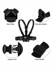 Sports Camera Chest Strap, Universal Adjustable Chest Support Strap, Multi-Function Chest Mount, Phone Live Streaming Chest Support, Body Fixing Device With Backplate, Dual Locking Design And Safety Buckle. Suitable For Cycling, Kayaking, Running, Video Live Streaming, Extreme Sports Camera Mounting, First-Person View Cycling Shooting Accessory. An Excellent Gift For Cycling Photography Enthusiasts. - View 7