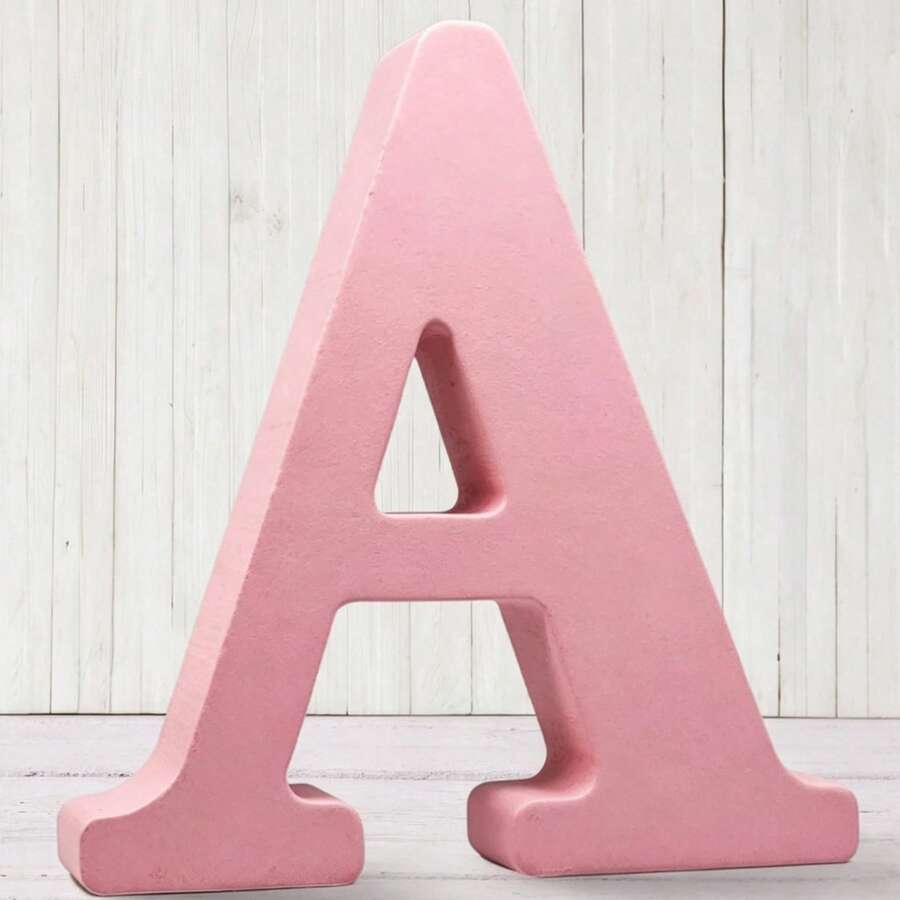 Pink Wooden Letters, Unpainted Wooden Letters, Suitable For Wall Decor, Standing Decor Letters And Handmade Crafts, Home Party Project Decoration Signs - Multicolor - View 1