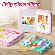 1pc Baby Cartoon Fabric Photo Album Growth Record Scrapbook With Built-In Mirror, Fits Multiple Photo Sizes, Interactive Gift With Hanging Ring For Storage And Display - Shape - View 5