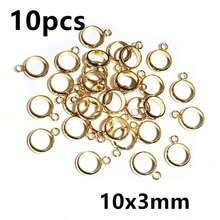 10pcs Stainless Steel Gold Color Loop Hoops Rings Circle Bails Connector Diy Jewelry Findings Accessories For Bracelet Necklace - Bails - View 16