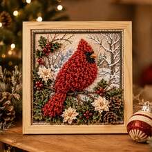 3D Christmas Fabric Punch Needle Embroidery Kit, Adult Handmade Fabric Punch Needle Embroidery Kit, Suitable For Beginners Christmas Craft Kit, Vintage Holiday Handmade Decoration, Comes With Simple Illustrated Guide - Multicolor - View 2