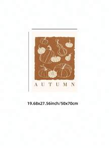 1pc Frameless Rustic Farmhouse Pumpkin Fall Harvest Thanksgiving Wall Art Print, Cozy Dorm Bedroom Party Decor, Back To School Funky Posters - Multi-color - View 14