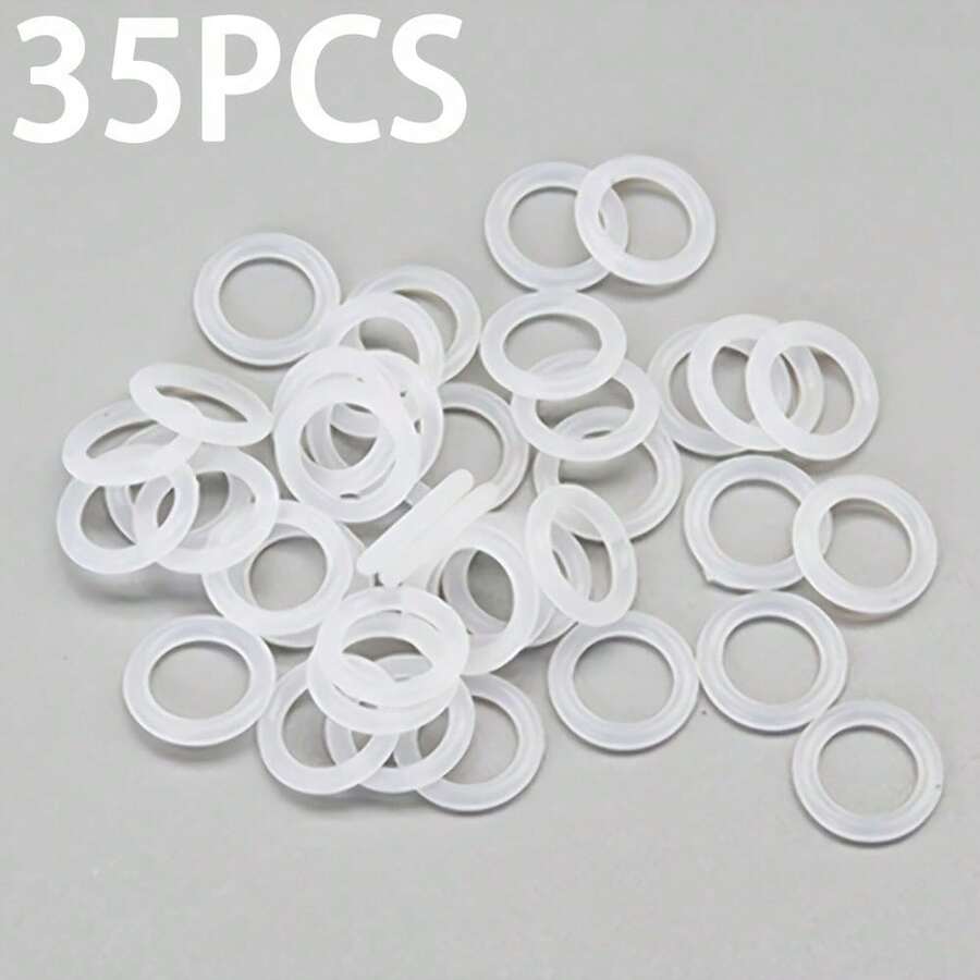35PCS Waterproof Silicone O-Rings, Anti-Slip Wear-Resistant Sealing Gaskets, 3mm Wire Diameter, High-Quality Rubber Rings, Great Helper For Water Pipe Sealing - One Size-35PCS - View 1