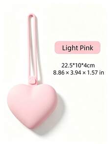 Heart-Shaped Storage Bag, Cute Mini Women & Girls Organizer Pouch, Portable Lightweight Design Small Bag, Macaron Color Key Earphone Coin Small Items Storage Bag, Travel Makeup Organizer Box, Suitable For School And Outdoor Use - Multicolor - View 7