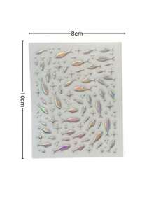 1Pc/1Set, Holographic Iridescent Stickers, Ocean Fish Motif With Shimmer Finish, For Laptop, Journaling Supplies, Sticker Book, Decorative Accessory For Water Cup, Camera, Phone Case, Headphones - WY Laser Fish - View 6