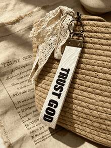 1/2pcs Vintage Inspirational Text Print Wrist Keychain, Religious Faith Accessory, Key Ring, Bag Charm, Holiday Party Small Gift, Suitable For Women Girls Keychain, Holiday Gift, Party Small Gift, Phone Chain, Lanyard, Keychain, Bag Pendant Accessory, Keychain Wristband, Car Keychain, Keychain Pendant, Gift For Women, Phone Lanyard, Halloween, Halloween Party Small Gift - Multi-color Style a - View 2