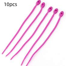 10pcs/Pack 21cm Adjustable Dopamine Color TPE Tadpole Shaped Tie Wraps, Data Cable Organizer, DIY Accessories For Bags, Clothes, Keychains - Cable Ties - View 24