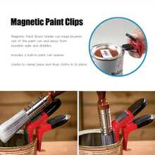 1pc-[With Can Opener]Magnetic Paint Brush Holder Clip Double-Sided Magnetic Brush Rack Paint Tool Clip Can Clamp Edge Durable Plastic Brush Storage Gadget Red/Blue Optional, Manual Tool. - Multicolor - View 6