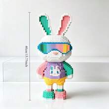1 Set 4100pcs New Rainbow Rabbit Building Blocks Educational Puzzle Toy, DIY Puzzle, Home Living Room, Office, Desk Decor, Animal Series, Easter, Halloween, Christmas Gift, Suitable For Friends, Family, Classmates - Multicolor - View 6