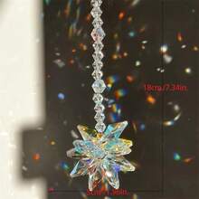 Snowflake Crystal Light Catcher, Rainbow Prism Hanging Decor, Suitable For Summer Windows, Garden And Home Decor And Outdoor Garden Decoration - Multicolor - View 8