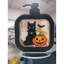 Halloween Black Cat And Pumpkin Compact Kitchen - Perfect Housewarming Gift For Dog Lovers, Spring Decor - Plastic Material, Bathroom Accessories, Cute Design, Easy-To-Use Pump, Home Decor, Halloween Gift, Christmas Gift - Multicolor - View 10