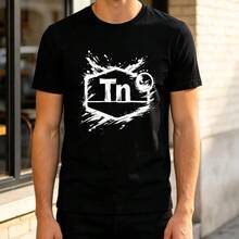 Men's Short Sleeve T-Shirt - Summer Quick Dry Crew Neck Tee With Hand-Painted Hexagon Ink Dot Print, Streetwear - Black - View 1