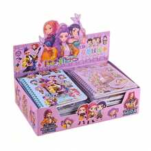 KPop Demon Hunters K-Pop 3-Fold Wrap Notebook, Anime Diary With Rumi, Mira, Lumi And Demon Huntresses Group, Includes Sticker Set, Portable Notebook And Desktop Decor, Suitable For School Use, Fan Collection And Party Souvenir - Multicolor - View 3