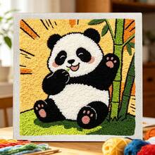 DIY Punch Needle Kit For Beginners – Includes Punch Needle, Yarn, Instructions, Square Hoop & Pre-Printed Fabric (Lively Animals). Creative Craft For Wall Decor Or Gifting. 2D Printed Punch Needle Starter Kit. 24x24cm (9.44x9.44in). - 24x24cm/9.44x9.44in - View 13