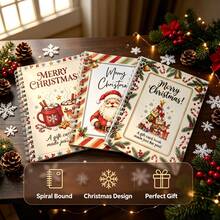 Merry Christmas Gift Card Book, 12 Themed Spiral-Bound Christmas Gift Card Holder, Christmas Theme, Durable Hardcover Xmas Gift Card Organizer Book, DIY Holiday Gift For Family Friend. - Christmas Gift Book - View 13