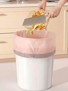 Kantong Sampah Tali Serut Ekstra Tebal dan Tahan Lama - Kantong Sampah Dapur Portabel Ukuran Besar, 1 Gulungan/Sekitar 17 Buah untuk Penggunaan di Rumah - A - View 3