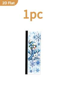 1/2 Buah Penutup Gagang Kulkas Natal, Motif Manusia Salju Biru & Kepingan Salju, Dengan Perekat Velcro, Cocok Untuk Kulkas, Oven, Microwave, Mesin Pencuci Piring, Dekorasi Dapur Liburan Natal - View 9