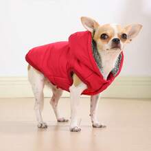 1pc Plush Fleece Hoodie Dog Jacket Autumn/Winter Warm Pet Coat Clothes Thicken Outdoor Windproof Outfit Suitable For Small Medium Dogs - Multicolor - View 8
