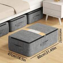 Non-Woven Soft Fabric Storage Bag, No-Frame Blanket Storage Bag, Underbed Storage Bag, Clothing And Blanket Storage Bag, Mobile Large Capacity Storage Box, Suitable For Cabinets, Travel, School, Foldable Storage Bag - Multicolor - View 17
