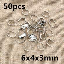 50pcs Small Pendant Clips Pinch Bail Clasps Buckle Charm Necklace Hook Connector For DIY Jewelry Making Cameo Tray - U Shape - View 26