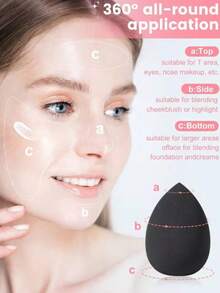 1/3/6/8Pcs Black Teardrop Makeup Sponges, Latex‑Free Soft Cosmetic Puff, Expands In Water, For Liquid Cream Powder Foundation Daily Makeup Tools - Multicolor - View 9
