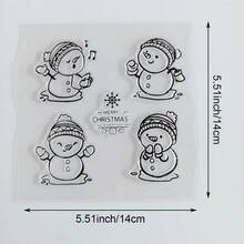 Clear Silicone Stamp, Christmas Themed Transparent Stamp For DIY Scrapbooking, Card Making, Journal Decoration, Christmas Tree Snowflake Cat Gift Gnome Pattern - SD-4 - View 24