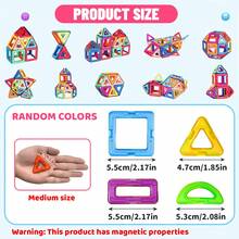 Children's Magnetic Building Blocks Set - Creative DIY Assembly Toy, Enhances Hand-Eye Coordination, Promotes Brain Development, Suitable For Boys And Girls, STEM Creative/Educational Toy, Suitable For 3-6 Years Old Children, Holiday Birthday Gift - Multicolor - View 9