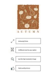 1pc Frameless Rustic Farmhouse Pumpkin Fall Harvest Thanksgiving Wall Art Print, Cozy Dorm Bedroom Party Decor, Back To School Funky Posters - Multi-color - View 6