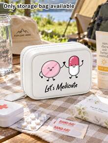 Pill Storage Box Set, Featuring A Cartoon Smiling Face Pill Pattern, 7-Day Large Capacity Pill Organizer With 2 Compartments Per Day, 14 Colorful Compartments, Reusable Travel Medicine Storage Bag, Suitable For Small Daily Items, Ideal For Health-Conscious And On-The-Go Users, Essential Medical Accessory - Multicolor - View 7