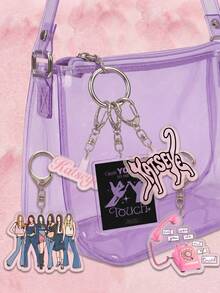 1pc/6pcs Katseye Girl Group Acrylic Keyring Packs, Can Be Used As Backpack Charm, Car Keychain Or Fan Collectible, Suitable For Daily Wear, Concert Support, Fan Meeting, Also A Special Gift For Fan Friends, Applicable For All Seasons. - Multicolor - View 3