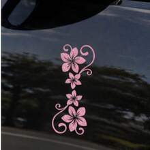 Colorful Glitter Floral Car Stickers, Personalized Floral Scroll Pattern Car Body Decoration Stickers, Waterproof Wear-Resistant Car Body Modification Decals - A - View 3