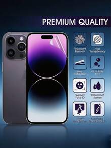 5Pcs HD Hydrogel Film Full Coverage Mobile Screen Protector Compatible With IPhone 18 Pro Max 17 16 15 14 13 12 11 Series Explosion Proof And Scratch Resistant Soft Film Non Glass Series - Clear - View 9