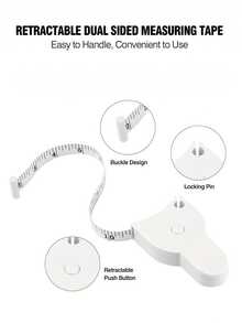 1/2pcs Automatic Retractable Body Tape Measure, Lockable Self-Tightening Measuring Tape, High Precision Body Measurement Ruler, Portable Waist, Hip, Thigh And Abdominal Circumference Measuring Tool, Soft Flexible Body Tape Measure With Locking Mechanism, Fitness Shaping Tracking Ruler, Lightweight Compact Daily Measurement Instrument, Multi-Functional Home Fitness Accessory, Suitable For Weight Management, Fitness Training, Daily Body Data Recording, Personal Health Monitoring And General Household Measurement. - Upgraded Version - View 6