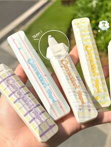 5pcs Pen Shaped Correction Tape, Smooth Continuous Application Whiteout Tape, Original Paper Color Tape, For School, Office And Daily Study - Multicolor - View 1